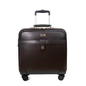 Clownfish Brown Leather Suitcase