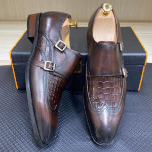 Double Buckle Monk Strap Shoes